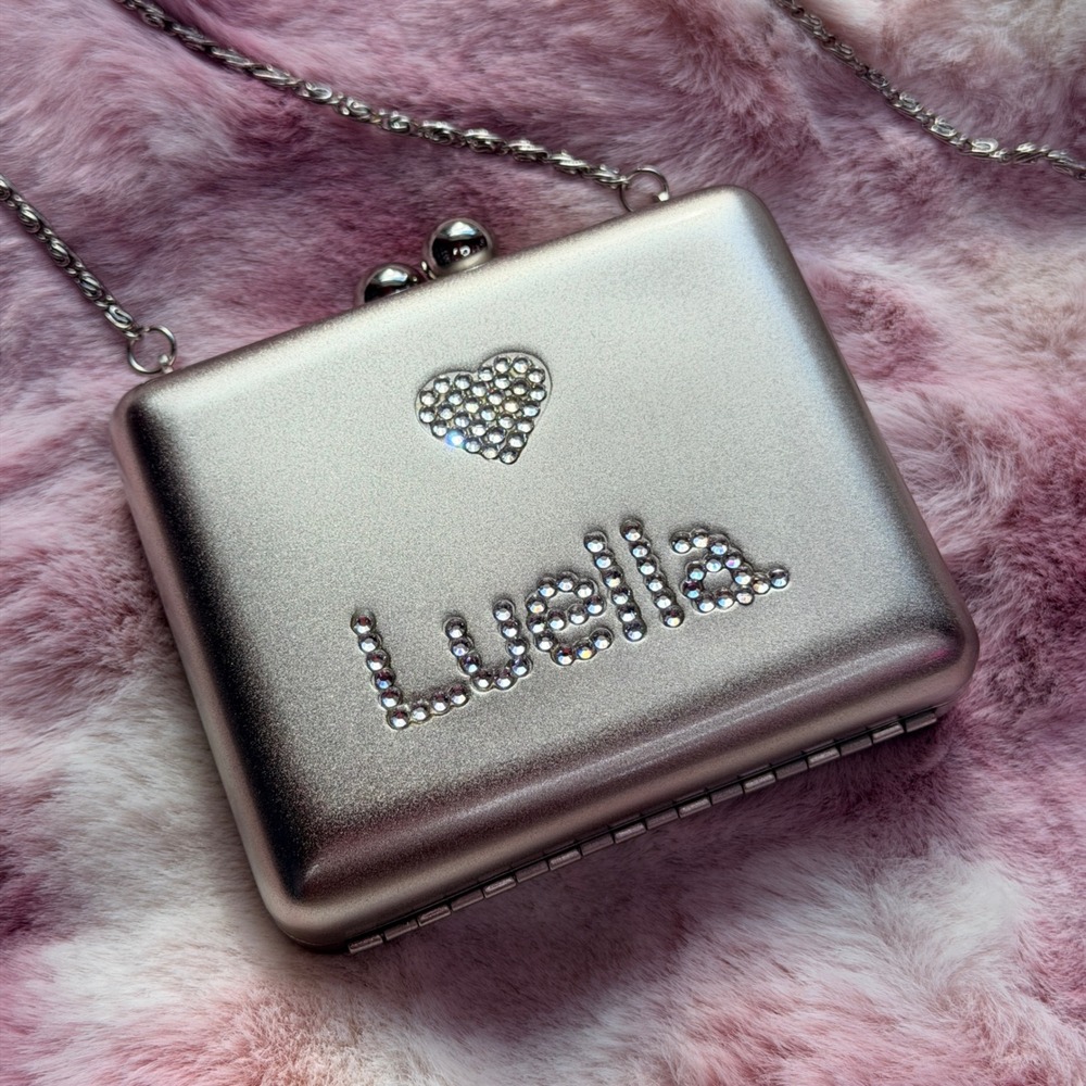 Vintage 2006 Luella for Target Rhinestone Minaudière Kiss-Lock Clutch Chain Y2K